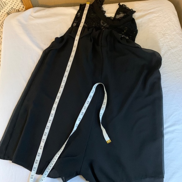 BCBGeneration Black Lace Sleeveless Romper – Size M, Keyhole Back - Picture 7 of 7